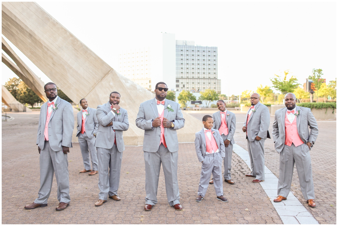 Coral hotsell groomsmen attire