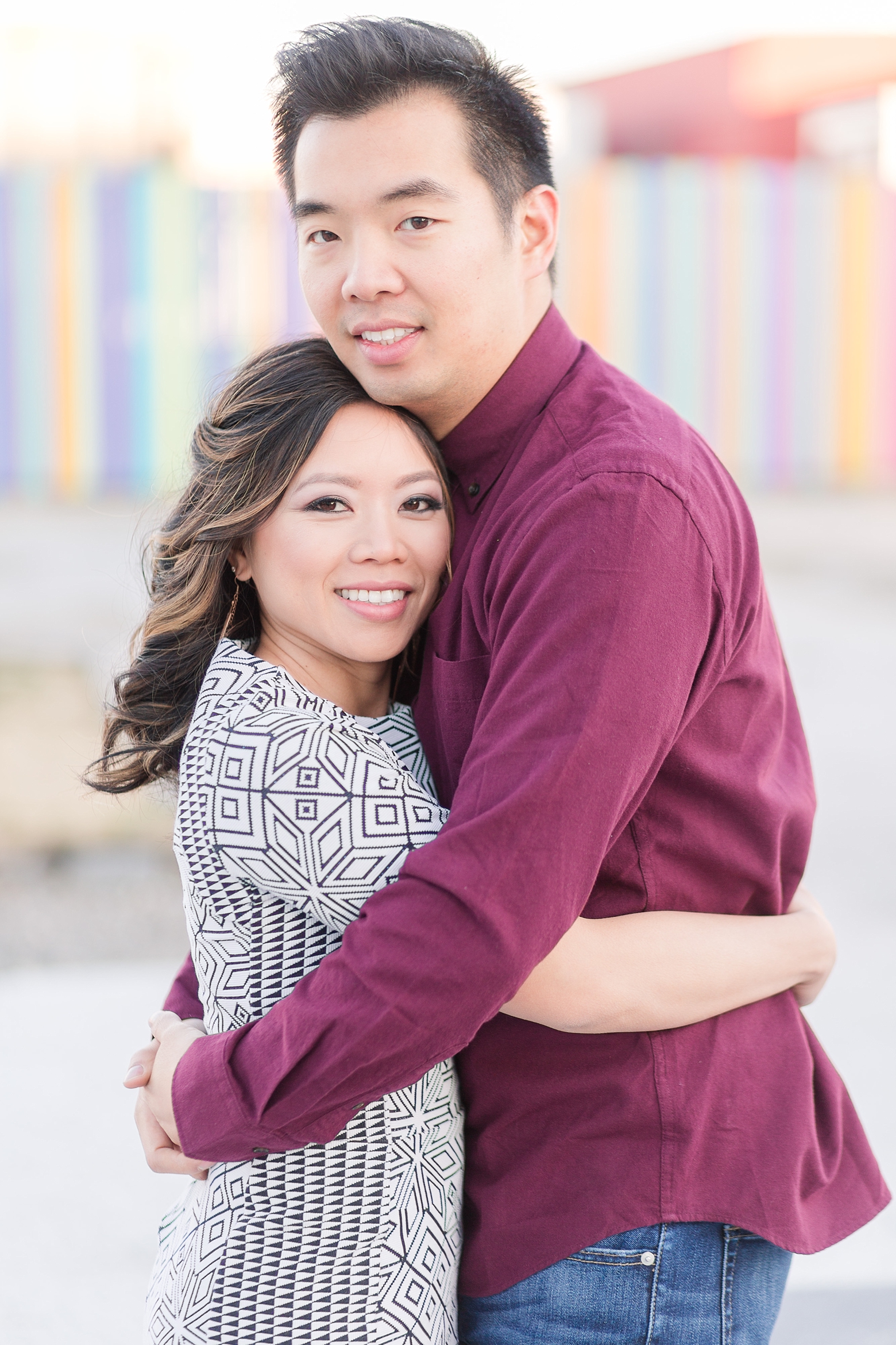 Norfolk Neon District Engagement Photography by Angie McPherson Photography