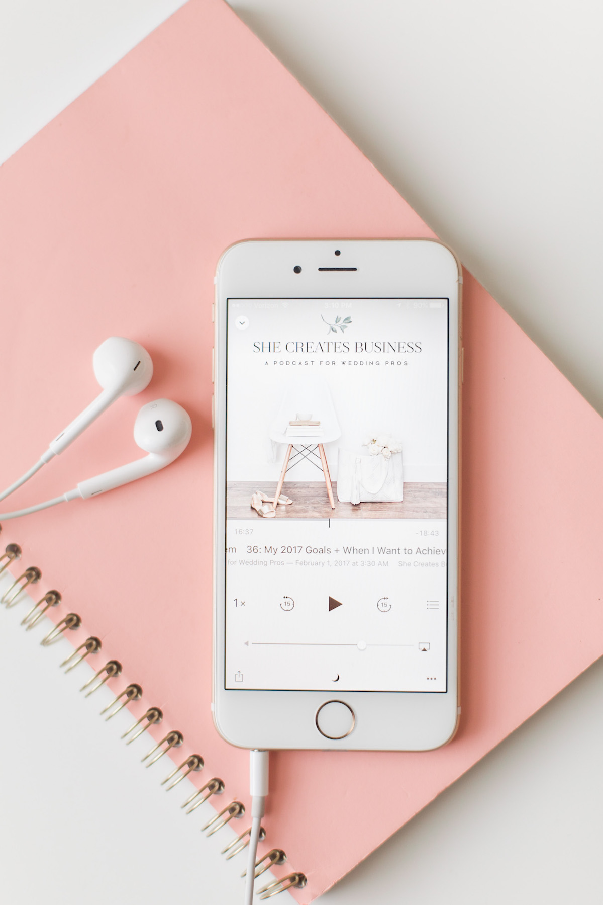 A roundup of 5 podcasts for wedding pros including The Goal Digger Podcast by Jenna Kutcher, She Creates Business, Creative Empire and more!